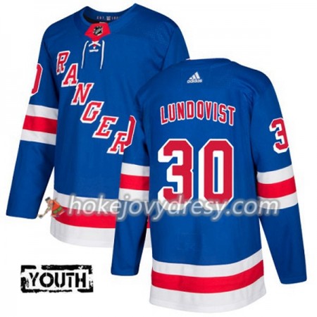 Dětské Hokejový Dres New York Rangers Henrik Lundqvist 30 Adidas 2017-2018 Modrá Authentic